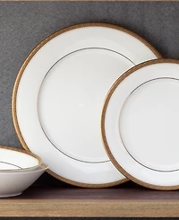 Noritake Charlotta Gold 4 Piece 10.5" Dinner Plates Set, Service for 4