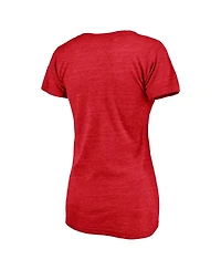 Women's Fanatics Red "Cleveland Guardians Hometown Rally Together Tri-Blend V-Neck T-shirt