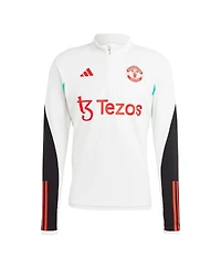 Men's adidas White Manchester United 2023/24 Training Aeroready Quarter-Zip Top