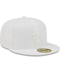 Men's New Era York Mets White on 59FIFTY Fitted Hat