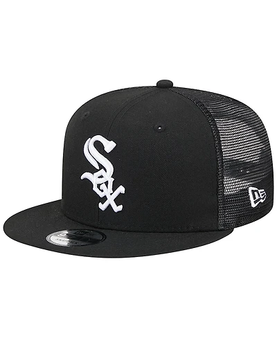 Men's New Era Black Chicago White Sox Team Color Trucker 9FIFTY Snapback Hat