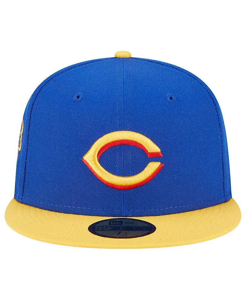 Men's New Era Royal, Yellow Cincinnati Reds Empire 59FIFTY Fitted Hat