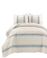 Lush Decor Farmhouse Stripe Reversible Cotton 3-Piece Quilt Set