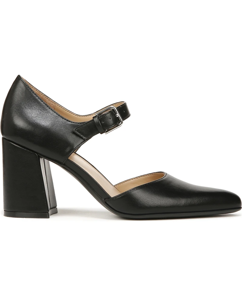 Naturalizer Women's Pixie Mary Jane Pointed Toe Block Heel Pumps