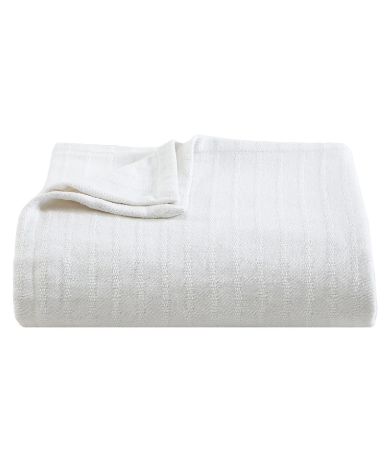 Vera Wang All Over Rib Cotton Reversible Blanket, Full/Queen