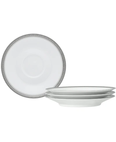 Noritake Charlotta Platinum 4 Piece 6" Saucers Set, Service for 4