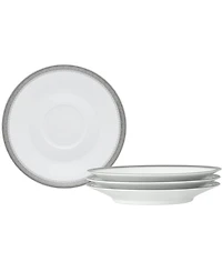 Noritake Charlotta Platinum 4 Piece 6" Saucers Set, Service for 4