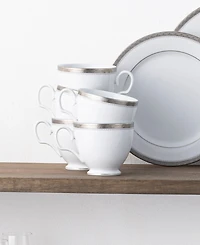 Noritake Charlotta Platinum 4 Piece Cups Set, Service for 4