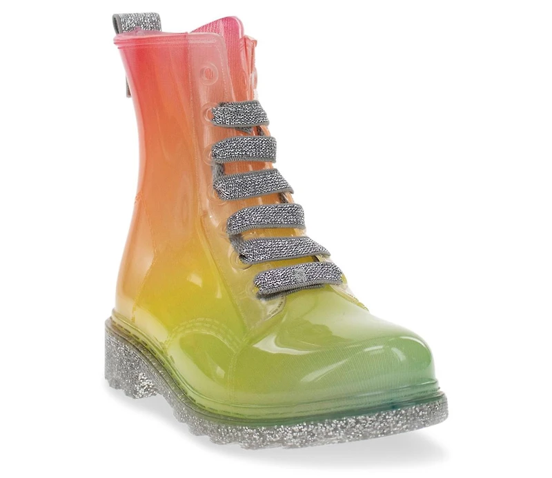 Western Chief Toddler Little Girl's and Big Glitter Combat Rain Boot