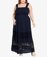 City Chic Plus By The Beach Crochet Maxi Dress