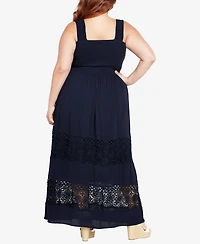 City Chic Plus By The Beach Crochet Maxi Dress