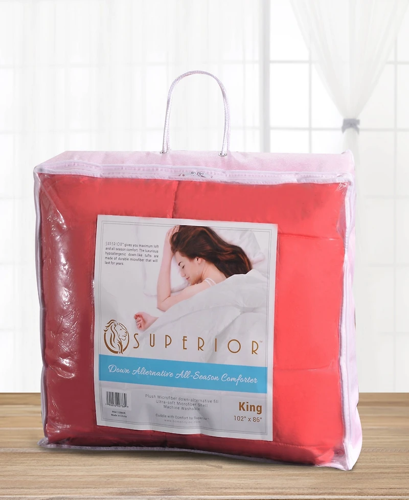Superior All Season Down Alternative Reversible Comforter, Full/Queen