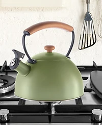 Oggi 2.5 Litre Whistling Tea Kettle with Wood Handle