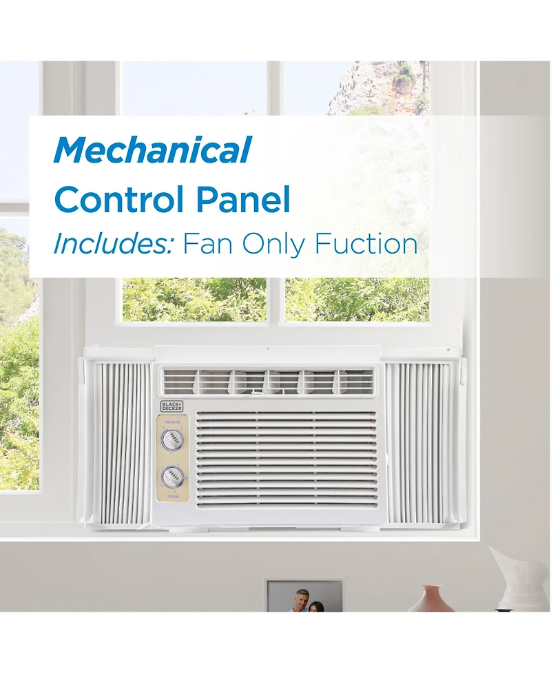 Black+Decker Window Air Conditioner 5,000 Btu, Cools Up to 150 Square Feet White