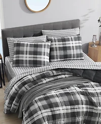 Nautica Cross View Plaid Brushed Micro Suede 3 Piece Comforter Set