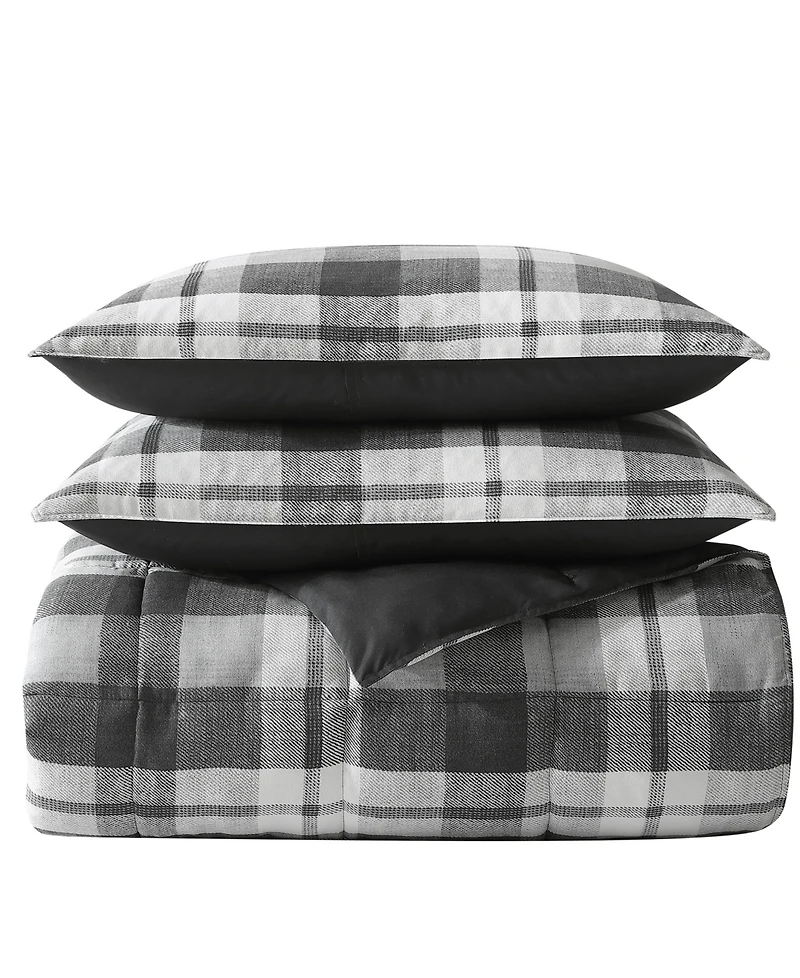 Nautica Cross View Plaid Brushed Micro Suede 3 Piece Comforter Set