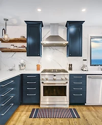 Nautica Polyvinyl Chloride Loop Utility Indoor or Outdoor Striped Mat, 17.5" x 48"