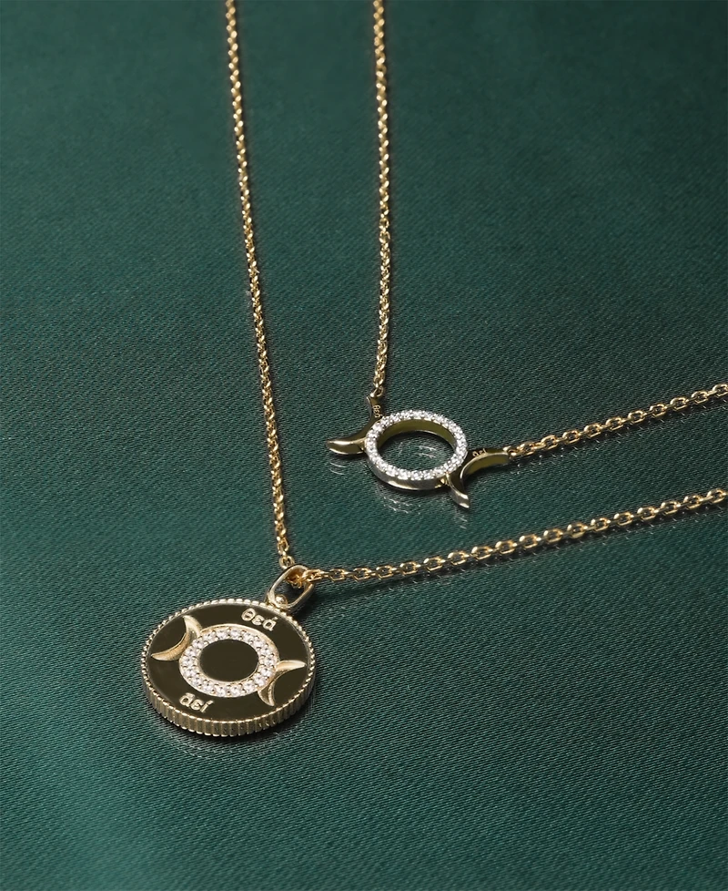 Audrey by Aurate Diamond Triple Moon 18" Pendant Necklace (1/10 ct. t.w.) in Gold Vermeil, Created for Macy's