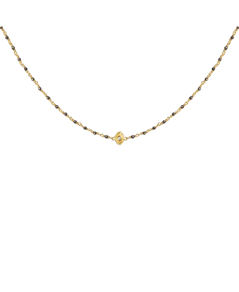 Boundless Optimism - Pyrite Evil Eye Charm Necklace