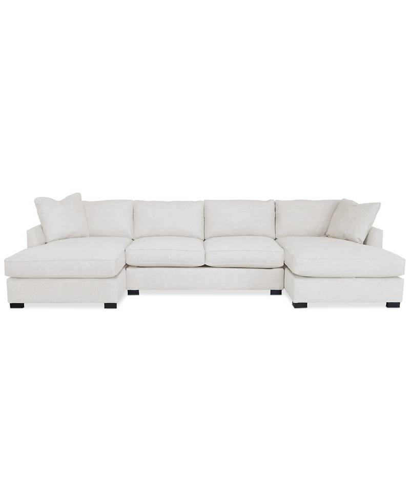 Nightford 146" 3-Pc. Fabric Double Chaise Sectional, Created for Macy's