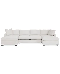Nightford 146" 3-Pc. Fabric Double Chaise Sectional, Created for Macy's