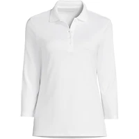 Lands' End Women's 3/4 Sleeve Supima Cotton Polo Shirt