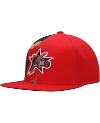 Men's Mitchell & Ness Red Philadelphia 76ers Hardwood Classics Retroline Snapback Hat