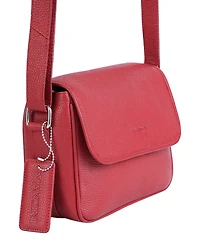 Mancini Pebbled Collection Kimberly Leather Flap Closure Handbag