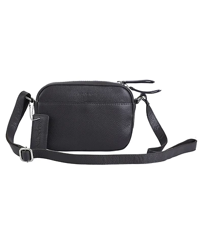 Mancini Pebbled Collection Clara Leather Small Crossbody Bag