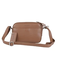Mancini Pebbled Collection Clara Leather Small Crossbody Bag