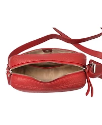 Mancini Pebbled Collection Clara Leather Small Crossbody Bag