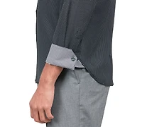 Society of Threads Men's Regular Fit Non-Iron Dot Print Performance Dress Shirt