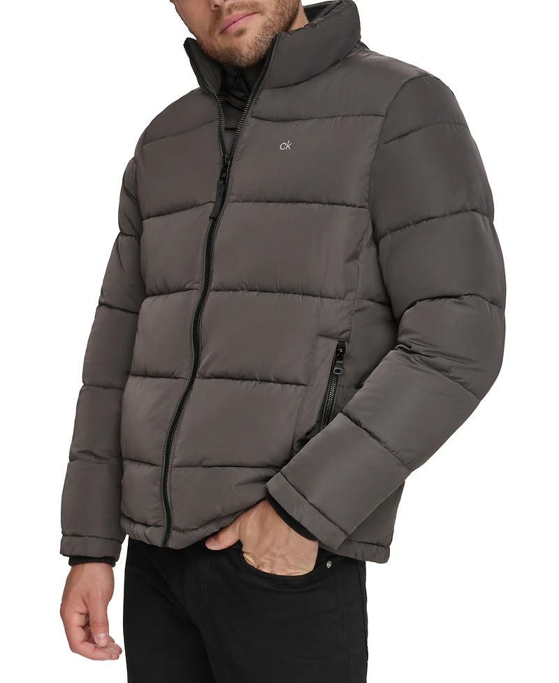 Calvin Klein Men's Puffer With Set Bib Detail, Created for Macy's
