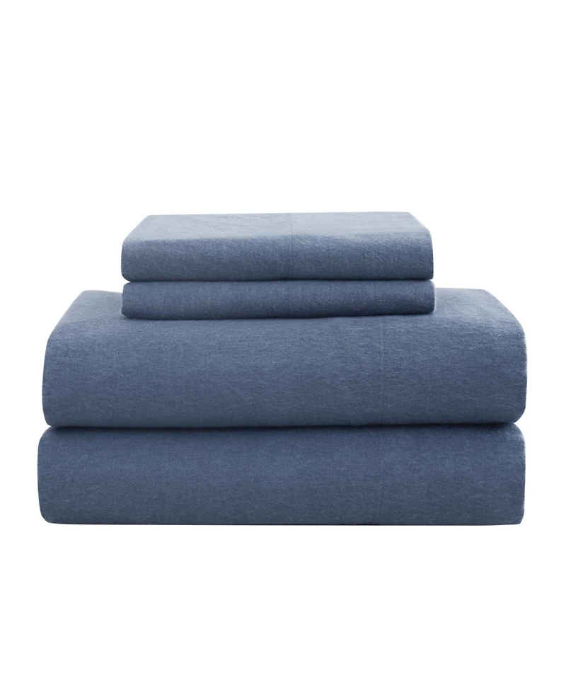 London Fog Super Soft Cotton Flannel 4 Piece Sheet Set