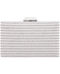 Nina Imitation Pearl and Crystal Minaudiere Clutch