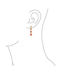 Bling Jewelry Geometric 3 Bezel Round Disc Linear Circle Synthetic Opal Dangle Earrings For Women Sterling Silver