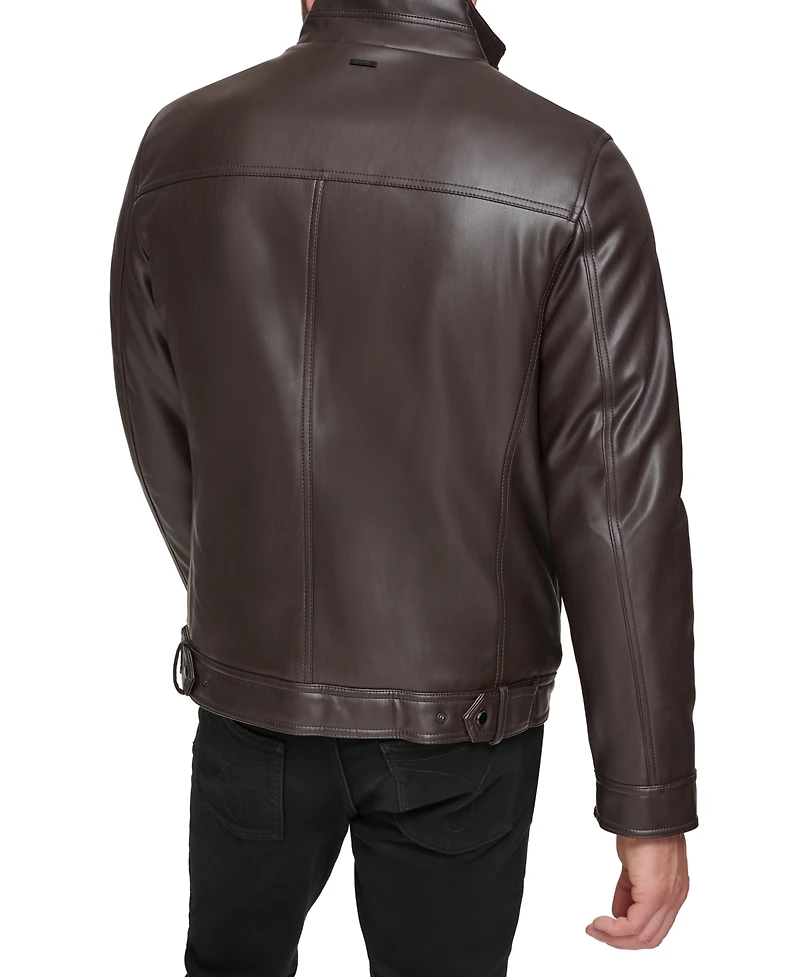 Calvin Klein Men's Faux Leather Moto Jacket, Created for Macy's
