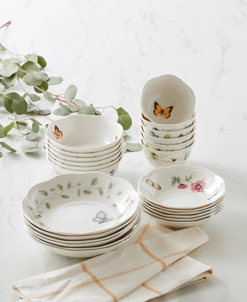 Lenox Butterfly Meadow 24 Pc. Porcelain Bowl Set, Service for 6