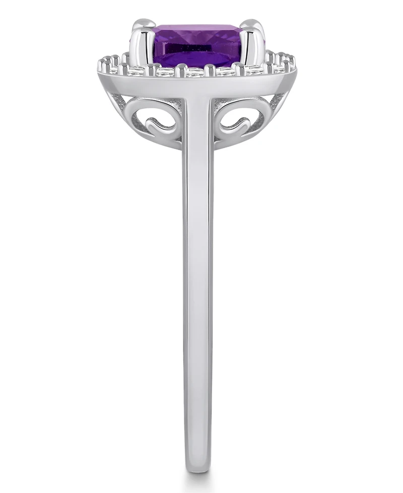 Macy's Amethyst (2 ct. t.w.) and Diamond (1/4 Halo Ring 14K Gold