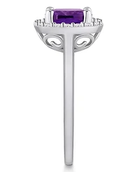 Macy's Amethyst (2 ct. t.w.) and Diamond (1/4 Halo Ring 14K Gold