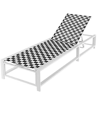 Costway Patio Adjustable Chaise Lounge Chair Outdoor Wheeled Recliner Sturdy Metal