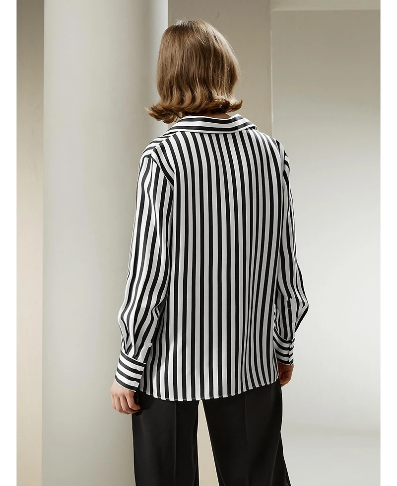Lilysilk Women's The Amalfi Stripe Silk Shirt