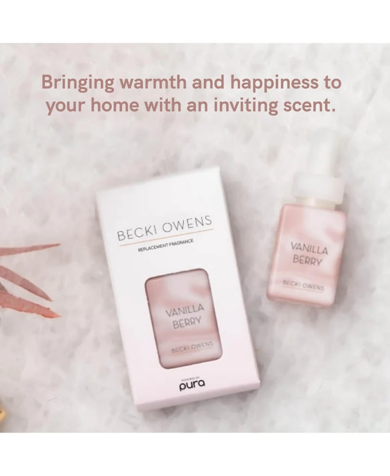 Pura Becki Owens - Vanilla Berry - Home Scent Refill - Smart Home Air Diffuser Fragrance - Up to 120-Hours of Premium Fragrance per Refill