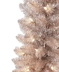Puleo 7' Pre-Lit Tinsel Artificial Tree