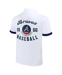 Men's Darius Rucker Collection by Fanatics White Atlanta Braves Bowling Button-Up Shirt
