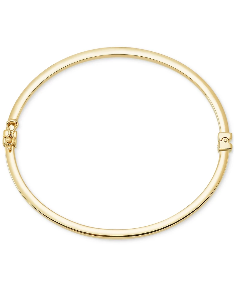 Italian Gold Square Tube Hinge Bangle Bracelet in 14k Gold