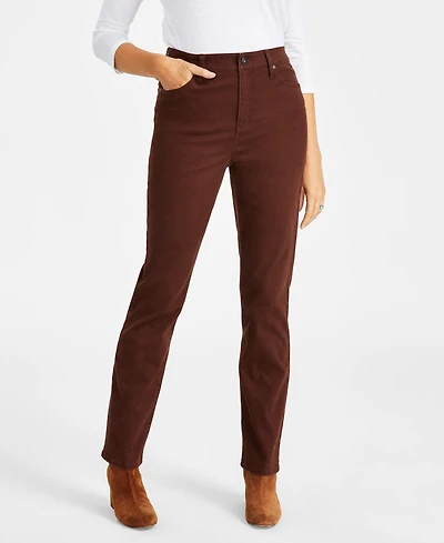 Style & Co Women's Straight-Leg High Rise Twill Pants