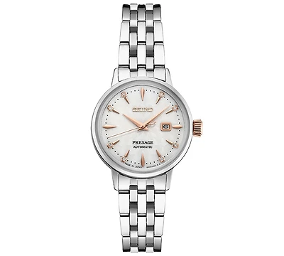 Seiko Women's Automatic Presage Diamond Stainless Steel Bracelet Watch 30mm