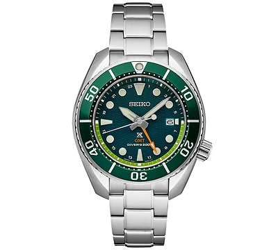Seiko Men's Prospex Sea Sumo Solar Gmt Stainless Steel Bracelet Watch 45mm