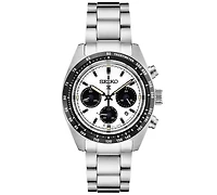 Seiko Men's Chronograph Prospex Speedtimer Solar Stainless Steel Bracelet Watch 39mm